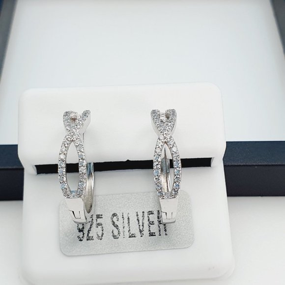 "925 Sterling Silver Cubic Zirconia Earrings, UU1P6A6143 - Picture 5 of 11